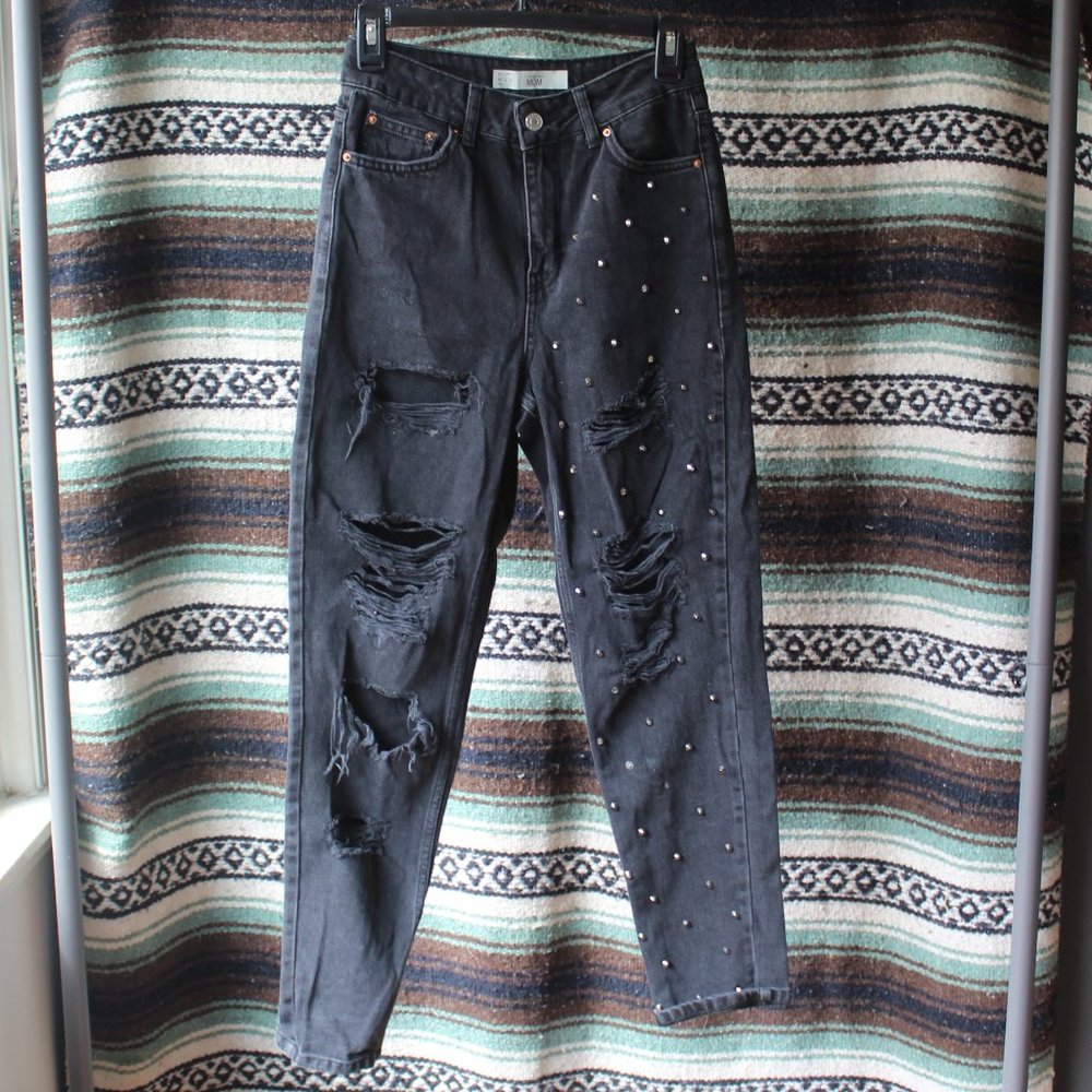 Topshop Studded Mom Jeans